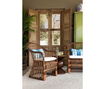 cane and rattan accent chair 