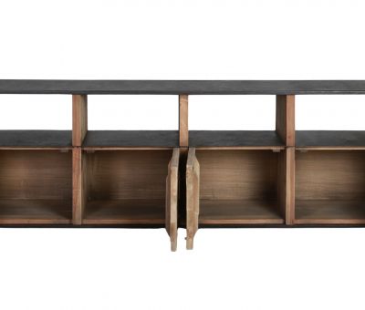 metal and wood tv unit