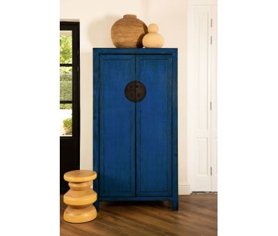 Indochine cupboard with shelving lacquered finish