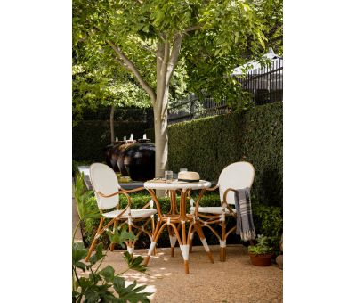 rattan and synthetic weave patio chair in white