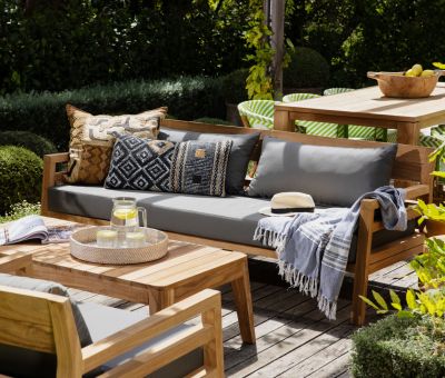 Block & Chisel rectangular outdoor teak wood coffee table
