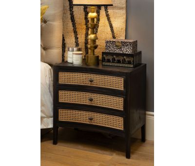 3 drawer pedestal in black Amsterdam collection 