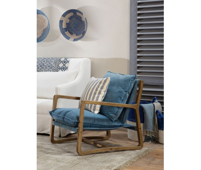 Block & Chisel Blue velvet Armchair
