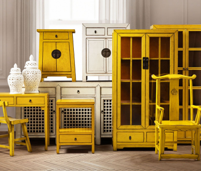 yellow lacquered bedside 