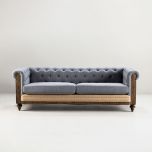 deconstructed chesterfield style sofa with wooden frame