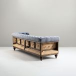 deconstructed chesterfield style sofa with wooden frame