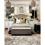 Block & Chisel linen upholstered bedend