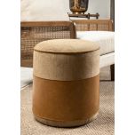 Leather and fabric stool