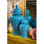 turquoise ceramic ginger jar with lid 