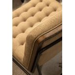 Ebony Shanti chair in sand colour fabric
