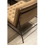 Ebony Shanti chair in sand colour fabric