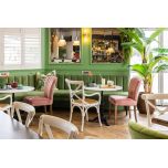 white cross back carver dining chair 