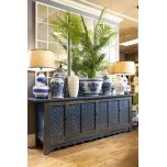 Chinese blue distressed sideboard with 6 doors