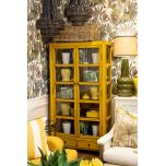 Painted cabinet with glass doors and drawers