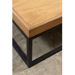 Block & Chisel weathered oak coffee table with wrought iron frame