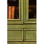 Painted cabinet with glass doors and drawers