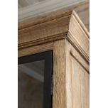 wooden bookcase with glass panel doors 