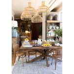 Old elm wooden dining table