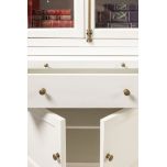 white display cabinet with glass doors