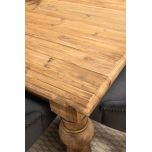 Old pine dining table with turned legs