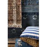 printed cotton rug with tassels 