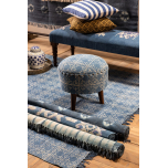 blue and white cotton rug