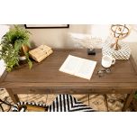 antique weathered oak writing table with 3 drawers