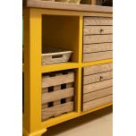 Toulouse kitchen island in yellow and weathered oak 