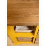 Toulouse kitchen island in yellow and weathered oak 