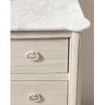 grey wash chest of drawers with marble top