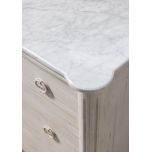 grey wash chest of drawers with marble top