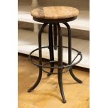 Block & Chisel metal swivel barstool with reclaimed pine top