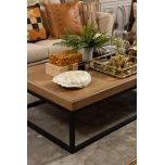 Block & Chisel weathered oak coffee table with wrought iron frame