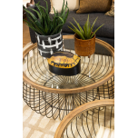 Block & Chisel round industrial style coffee table