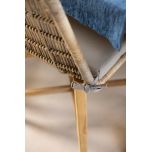 rattan and cane outdoor chair with grey cushion 