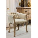 Small french tub chair upholstered in velvet