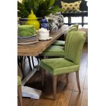 Upholstered dining chair with fan back upholstered detail 