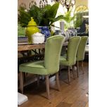 Upholstered dining chair with fan back upholstered detail 