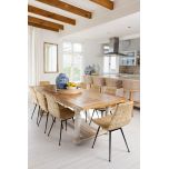 Block & Chisel two tone weathered oak dining table with antique white base