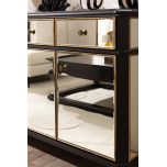 Block & Chisel mirrored 4 drawer/door sideboard