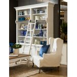 slipcover wingchair with oak legs