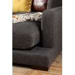 Charcoal upholstered modern corner unit