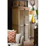 Oak cupboard with louvered doors