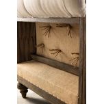 deconstructed chesterfield style sofa with wooden frame