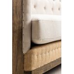 deconstructed chesterfield style sofa with wooden frame
