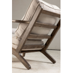 Wooden frame armchair with cream back and seat cushion 