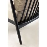 Modern armchair with black frame grey upholstery
