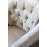 Small french tub chair upholstered in velvet