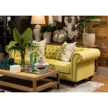 Chesterfield sofa in yellow