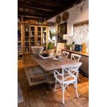 white cross back carver dining chair 